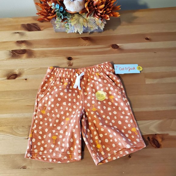 Cat & Jack - Toddler Boys' French Terry Knit Pull-On Shorts Brown Tree Size 5T - Picture 7 of 7